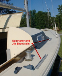 Spinnaker+jibsheet rails